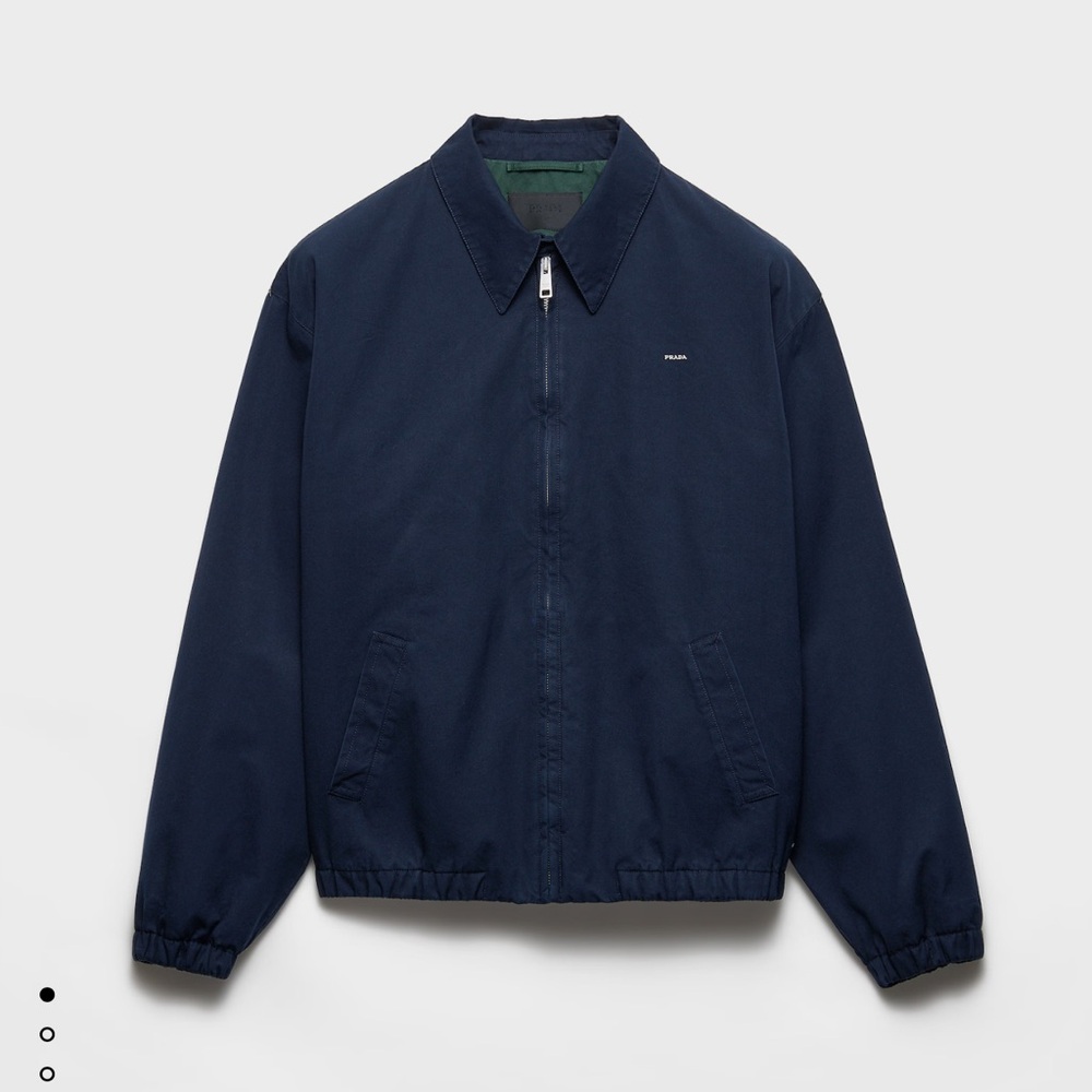 NWT Prada cotton jacket blue billiard green Navy Zip-Front Oversized unisex
